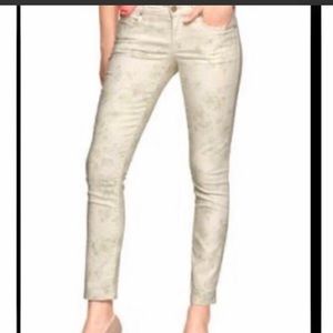 COPY - Gap 1969 floral cream coloured skinny jeans, size 27